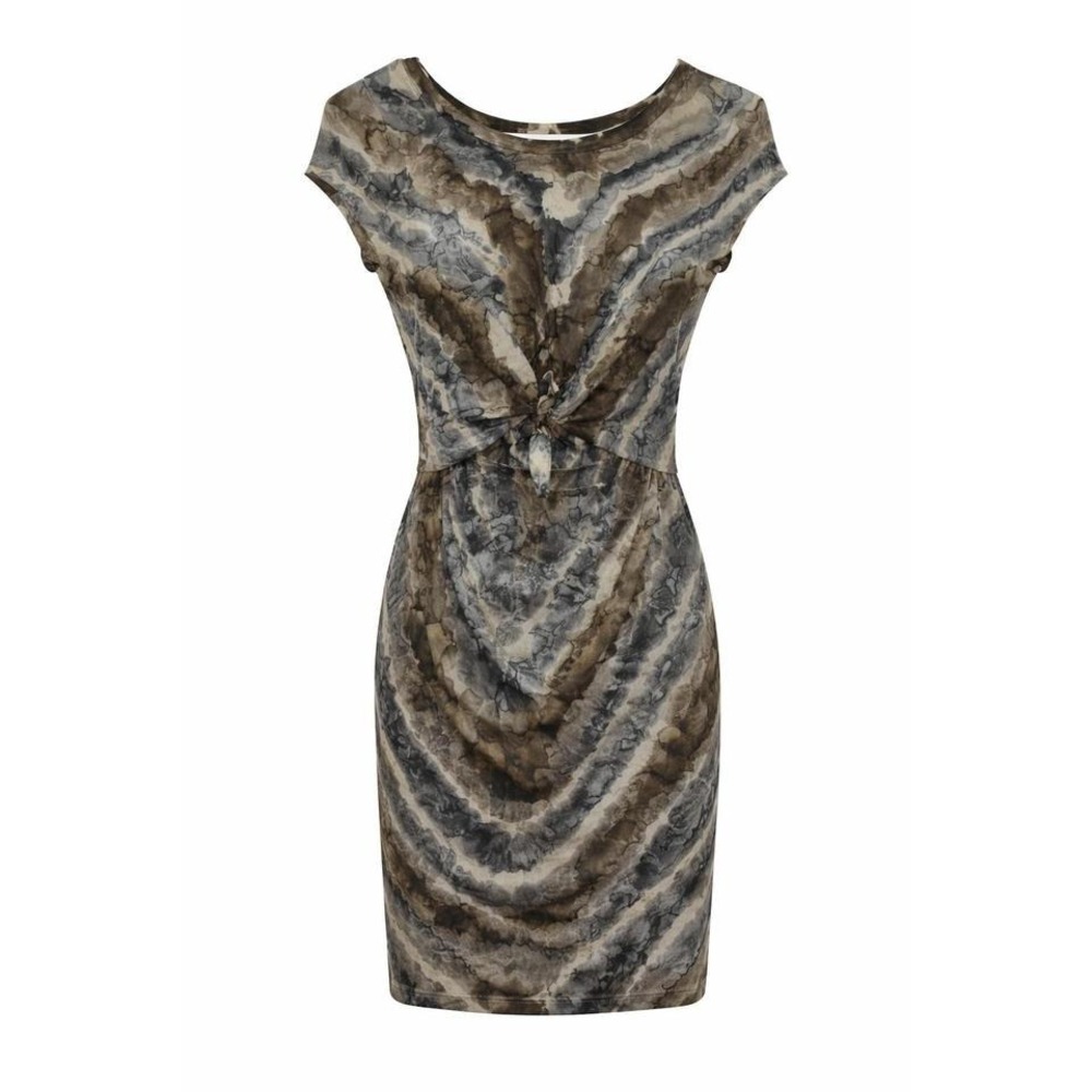 Women's Ruched‎ Knot Front Sheath Dress Abstract Print Size S